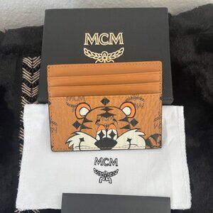 MCM Tiger Graphic Leather Card Case